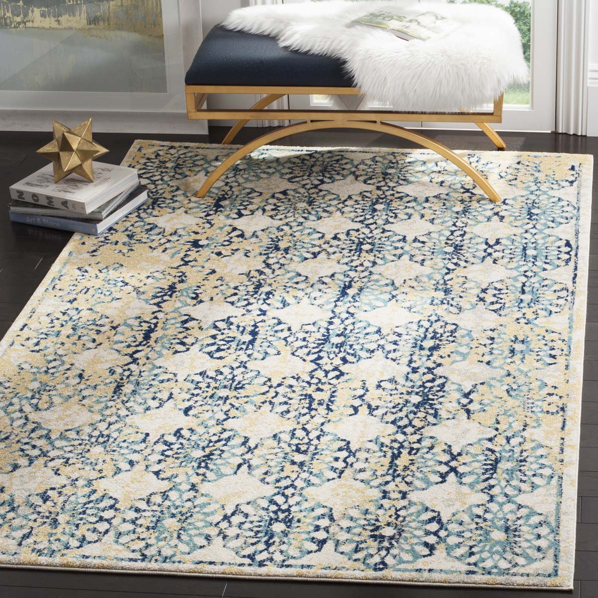 Safavieh Evoke 262 Rug, EVK262 - IVORY / BLUE