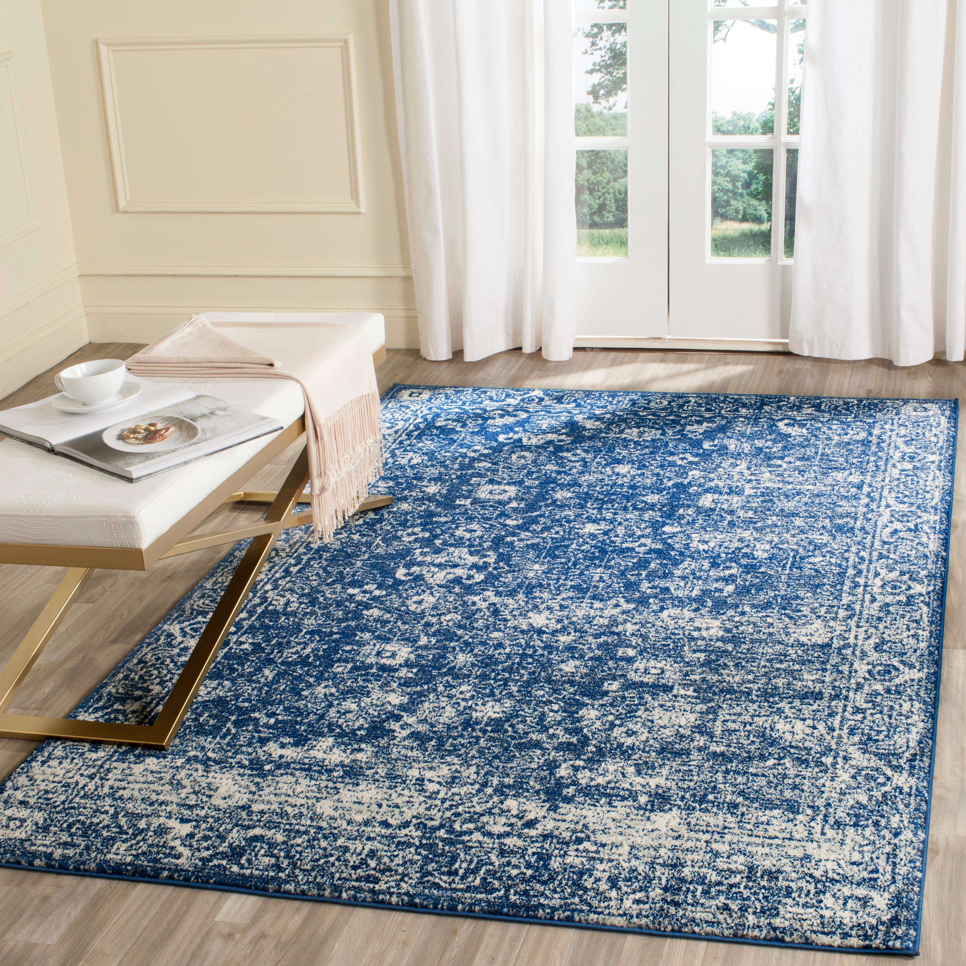 Safavieh Evoke 270 Rug, Blue, EVK270 - Navy / Ivory