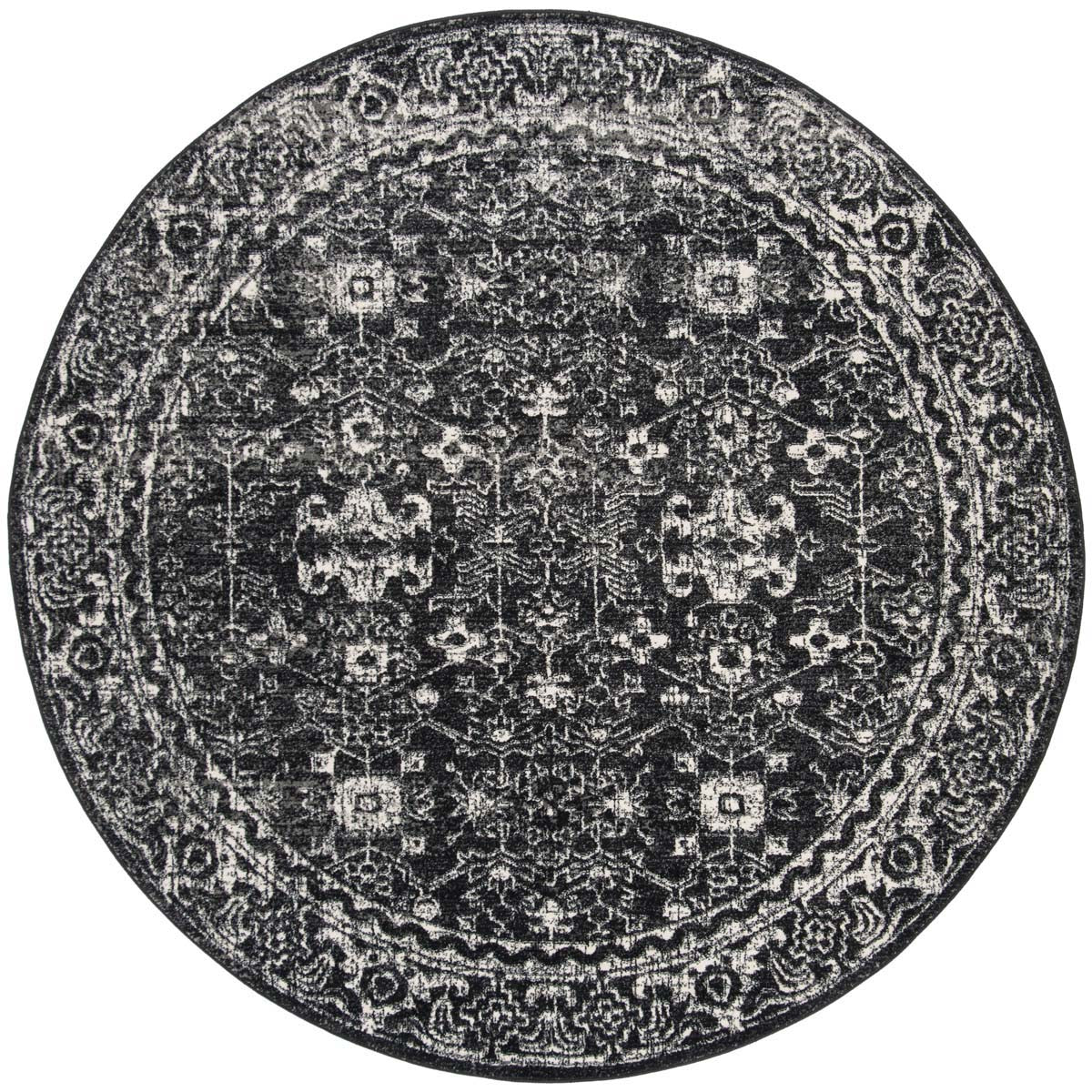 Safavieh Evoke 270 Rug, White, EVK270 - Charcoal / Ivory