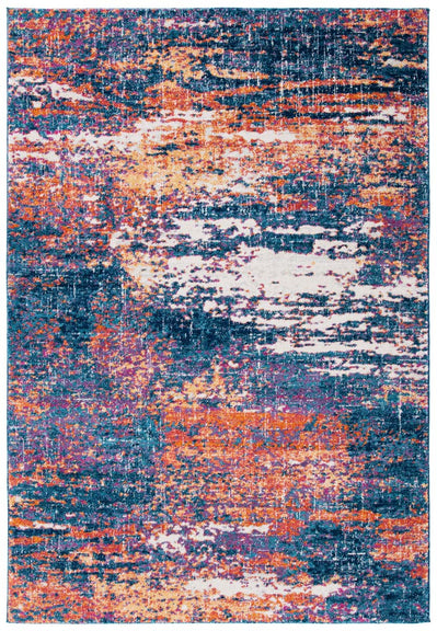 Safavieh Evoke 272 Rug, Blue, EVK272 - Navy / Orange