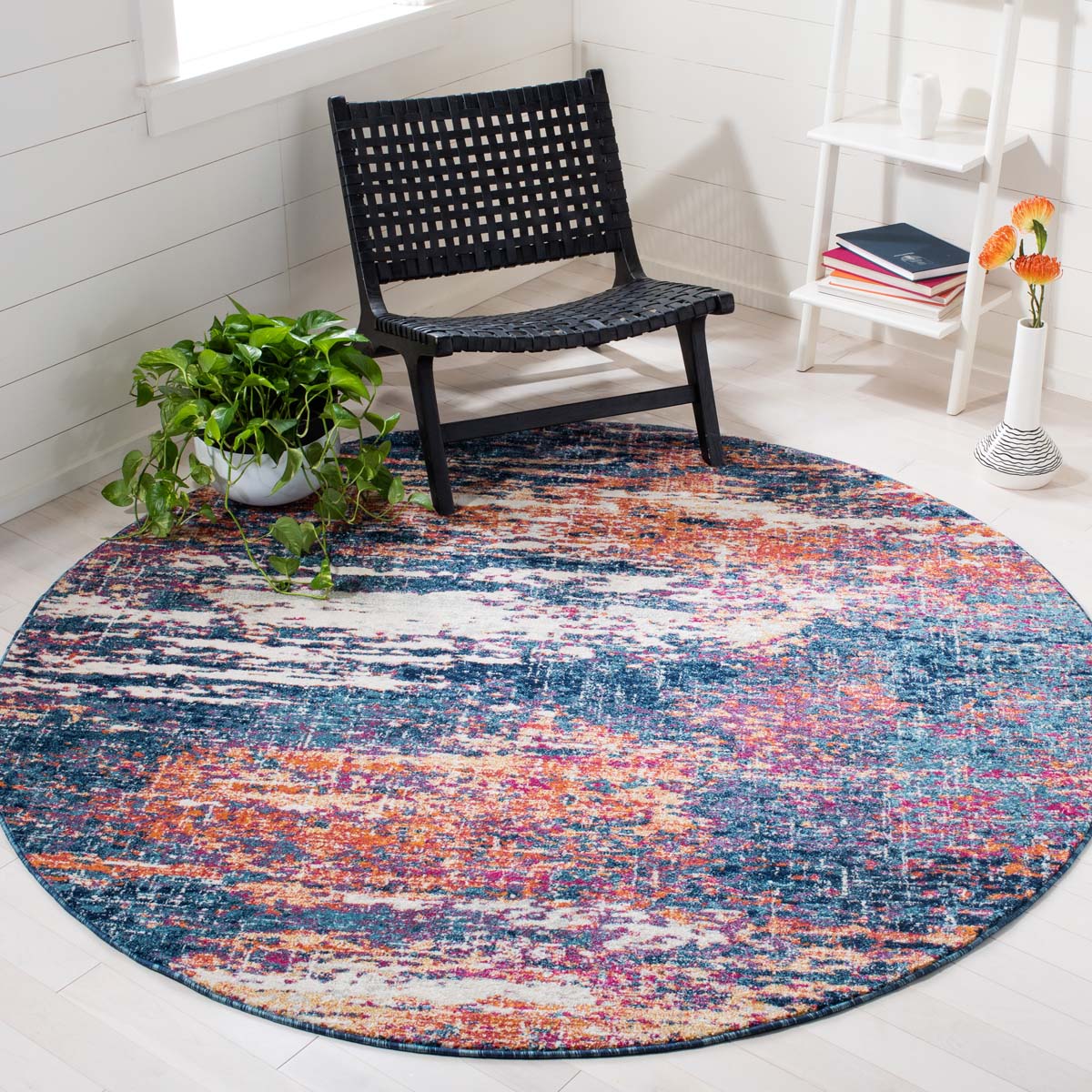 Safavieh Evoke 272 Rug, Blue, EVK272 - Navy / Orange