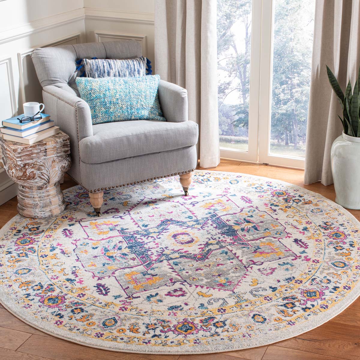 Safavieh Evoke 275 Rug, Grey, EVK275 - Ivory / Grey