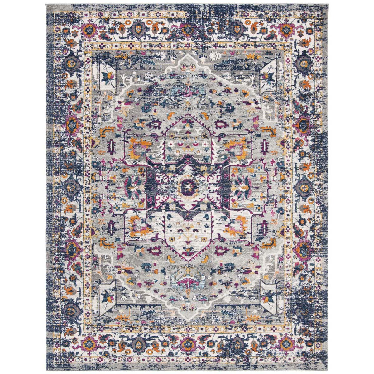 Safavieh Evoke 275 Rug, Grey, EVK275 - Grey / Navy