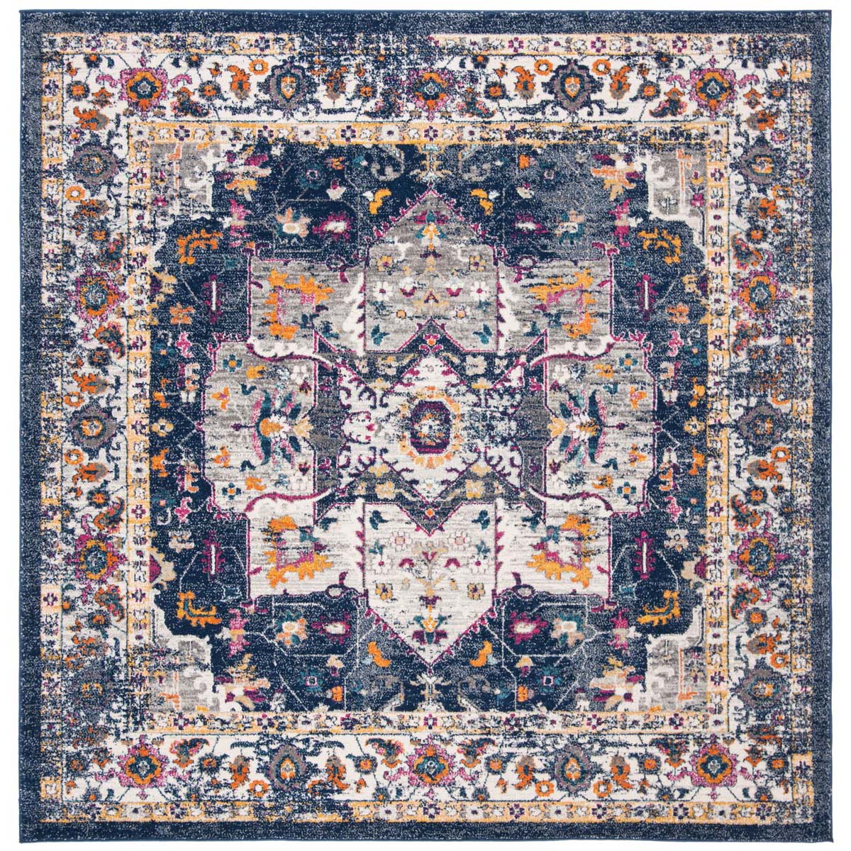 Safavieh Evoke 275 Rug, Blue, EVK275 - Navy / Grey