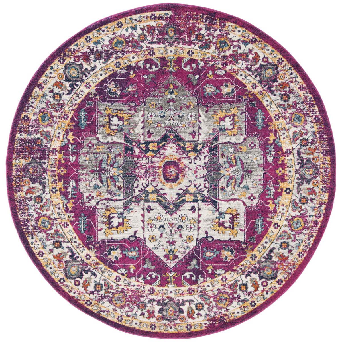 Safavieh Evoke 275 Rug, Fuchsia, EVK275 - Fuchsia / Ivory