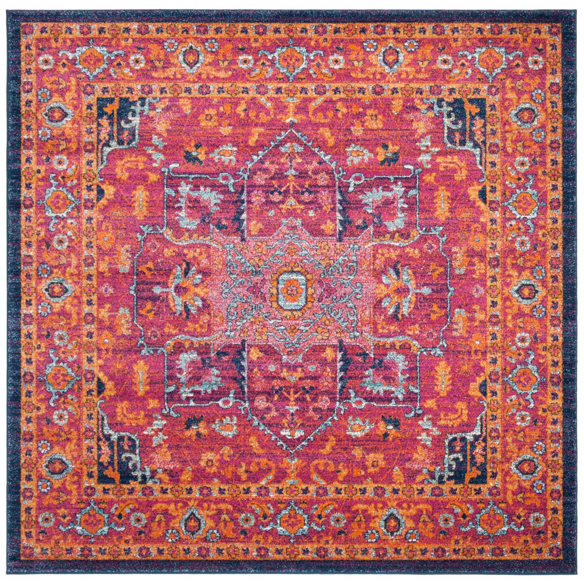 Safavieh Evoke 275 Rug, Fuchsia, EVK275 - Fuchsia / Orange