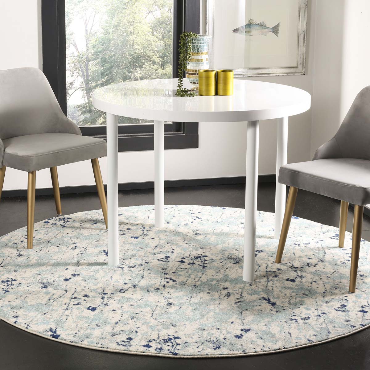 Safavieh Evoke 284 Rug, EVK284 - Ivory / Blue