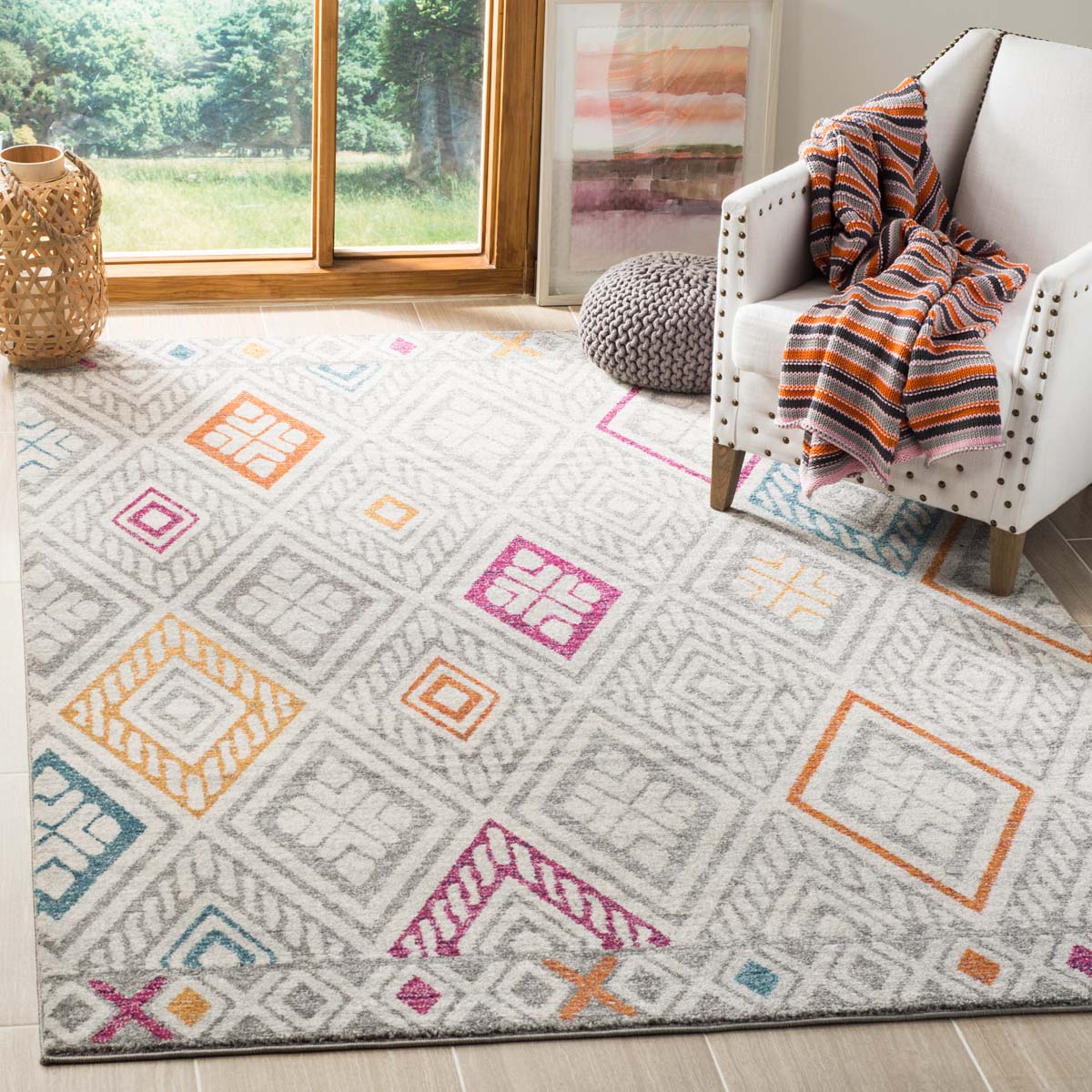 Safavieh Evoke 286 Rug, EVK286 - GREY / IVORY