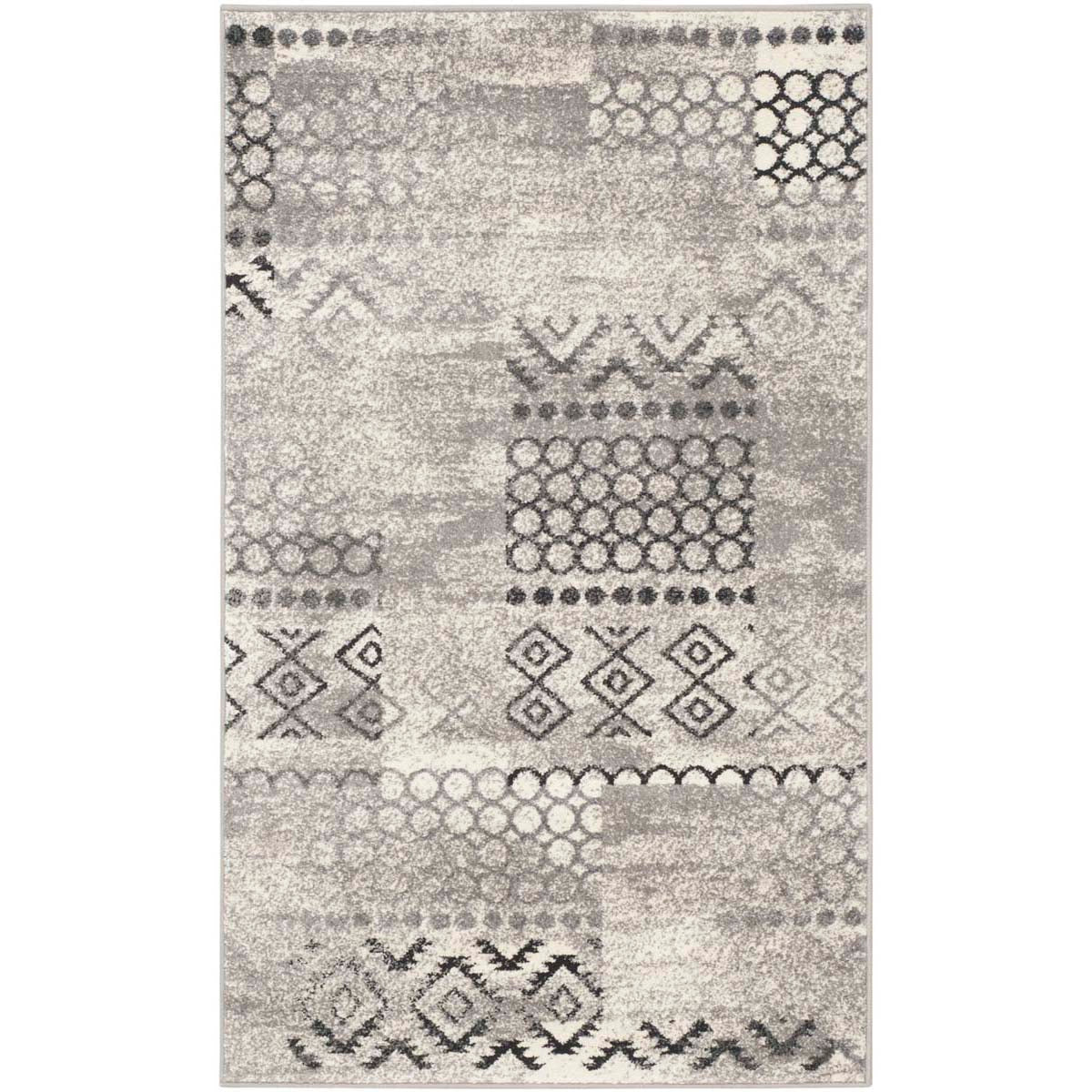 Safavieh Evoke 407 Rug, EVK407 - CREAM / DARK GREY