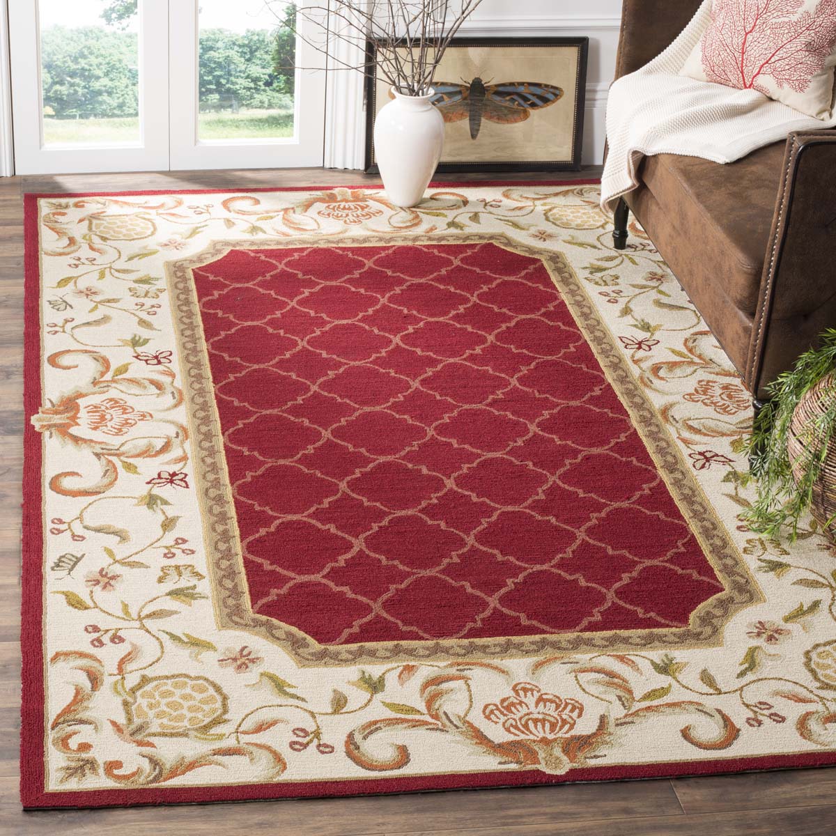 Safavieh Easy Care 753 Rug, EZC753 - Burgundy / Ivory