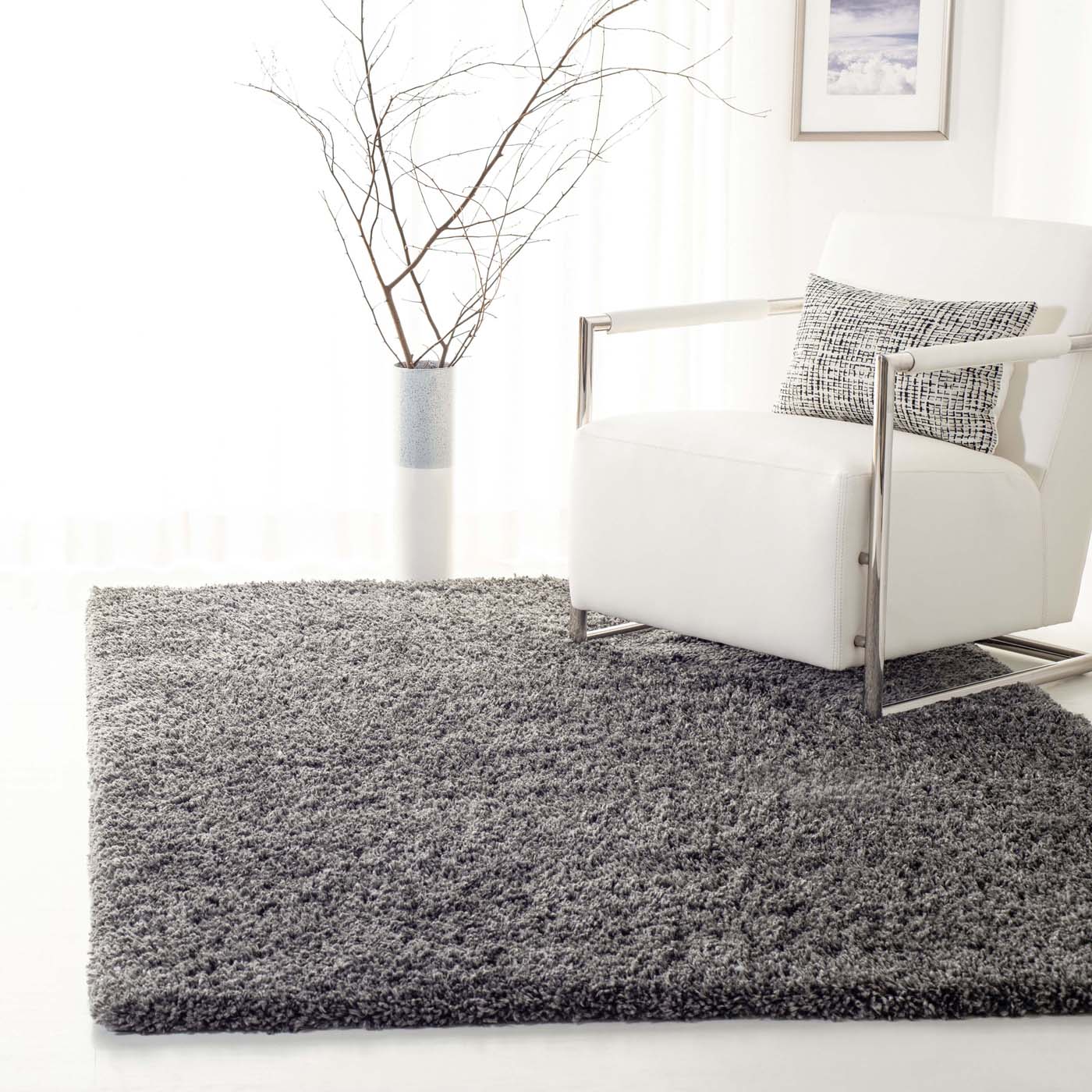 Safavieh Fontana Shag 800 Rug, FNT800 - Silver