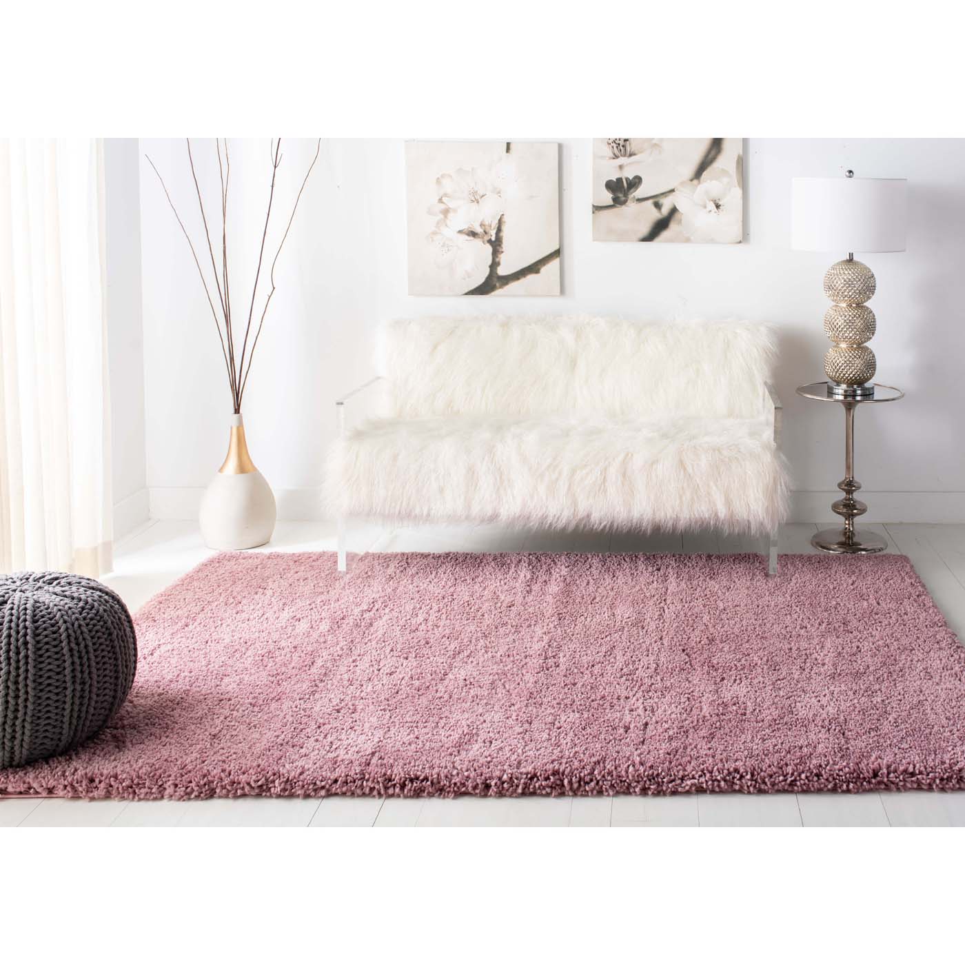 Safavieh Fontana Shag 800 Rug, FNT800 - Pink