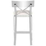 Safavieh Zoey 35''H Stainless Steel Cross Back Counter Stool , FOX2035 - Chrome/White Pu