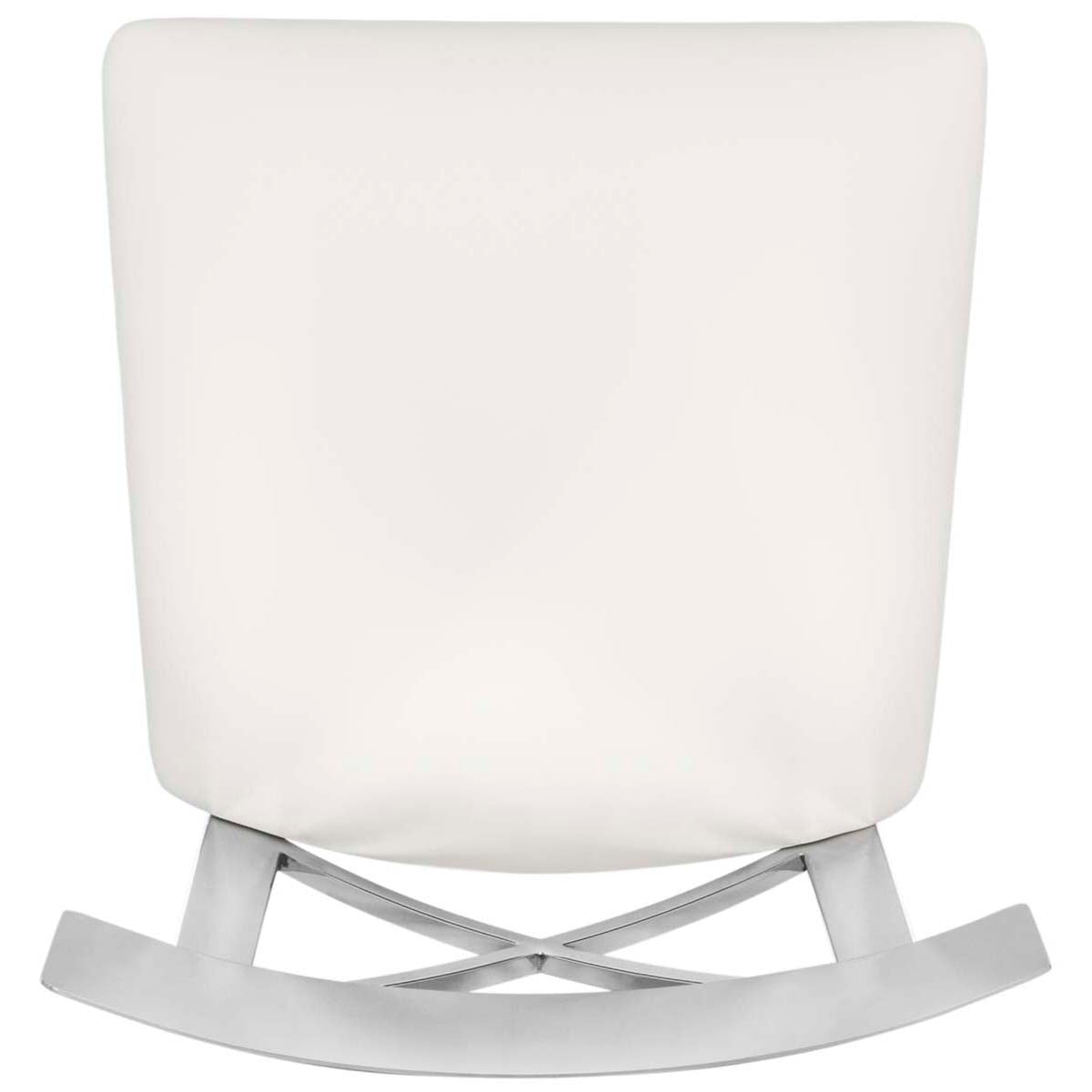 Safavieh Zoey 35''H Stainless Steel Cross Back Counter Stool , FOX2035 - Chrome/White Pu