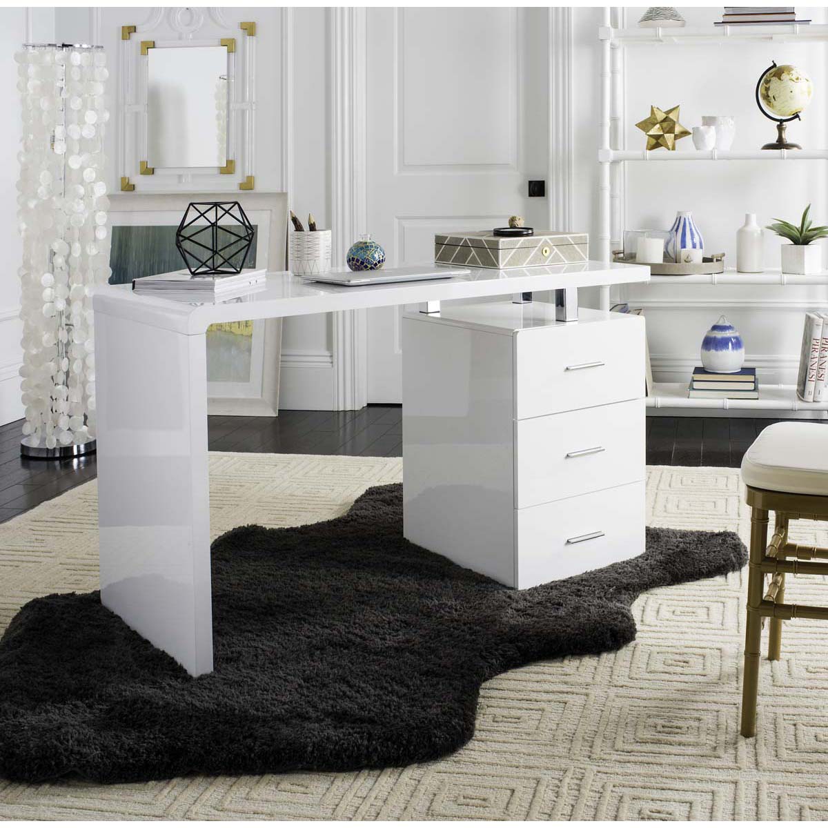 Safavieh Orrin 3 Drawer Desk , FOX2235 - White