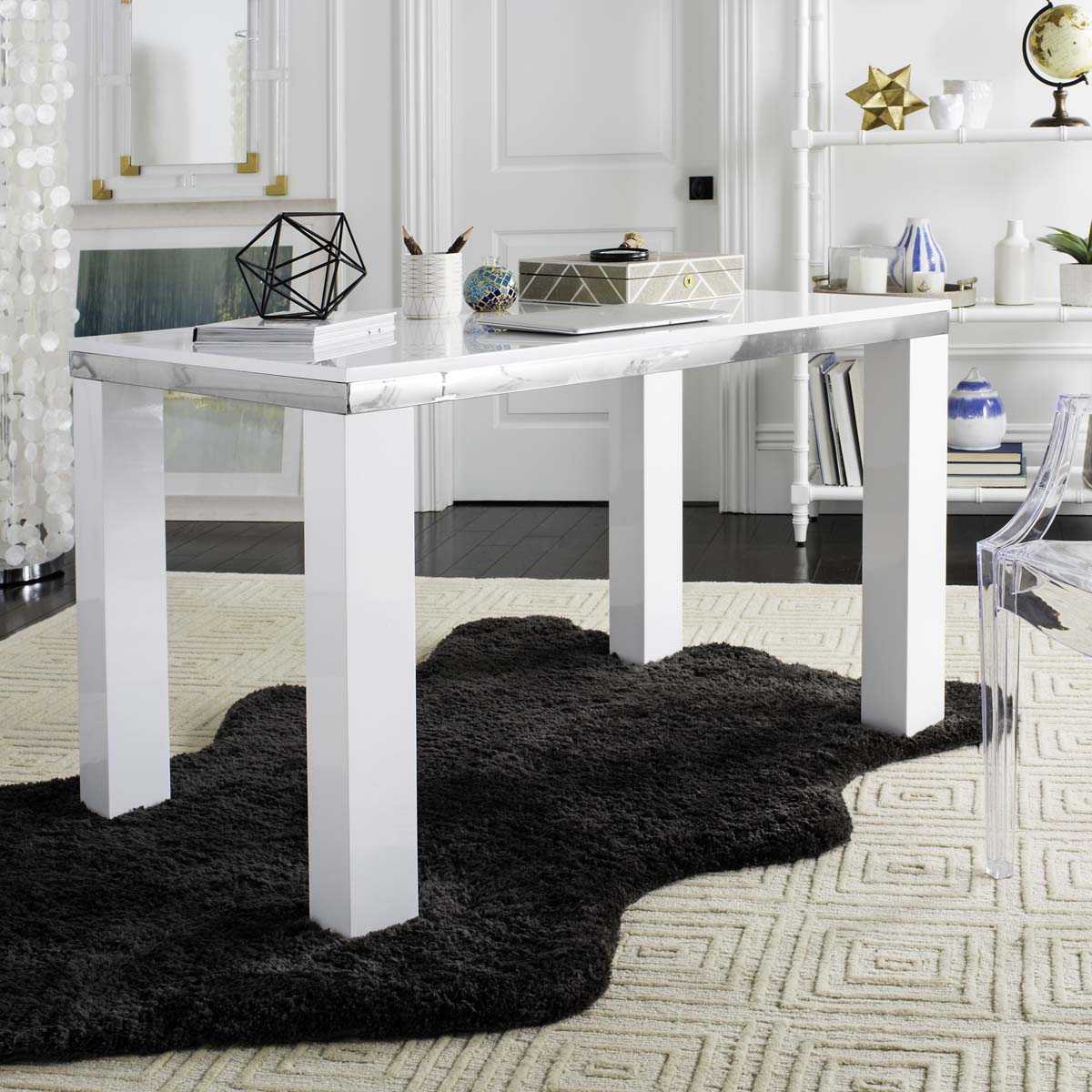 Safavieh Enos Modern Lacquer Desk , FOX2236 - White