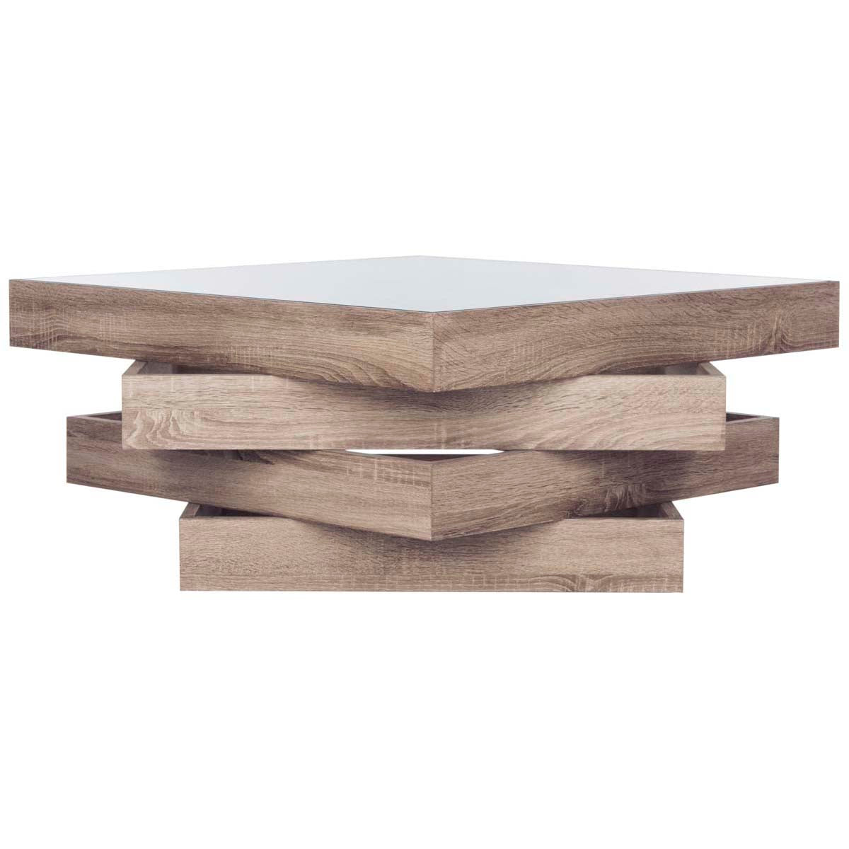Safavieh Anwen Mid Century Geometric Wood Coffee Table , FOX4250 - Light Grey