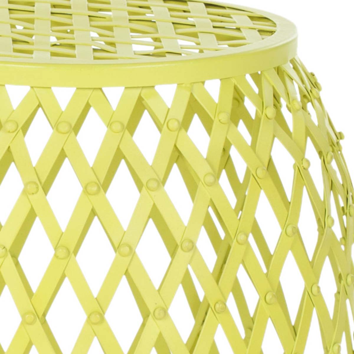 Safavieh Evan Iron Strips Welded Stool , FOX4506 - Yellow