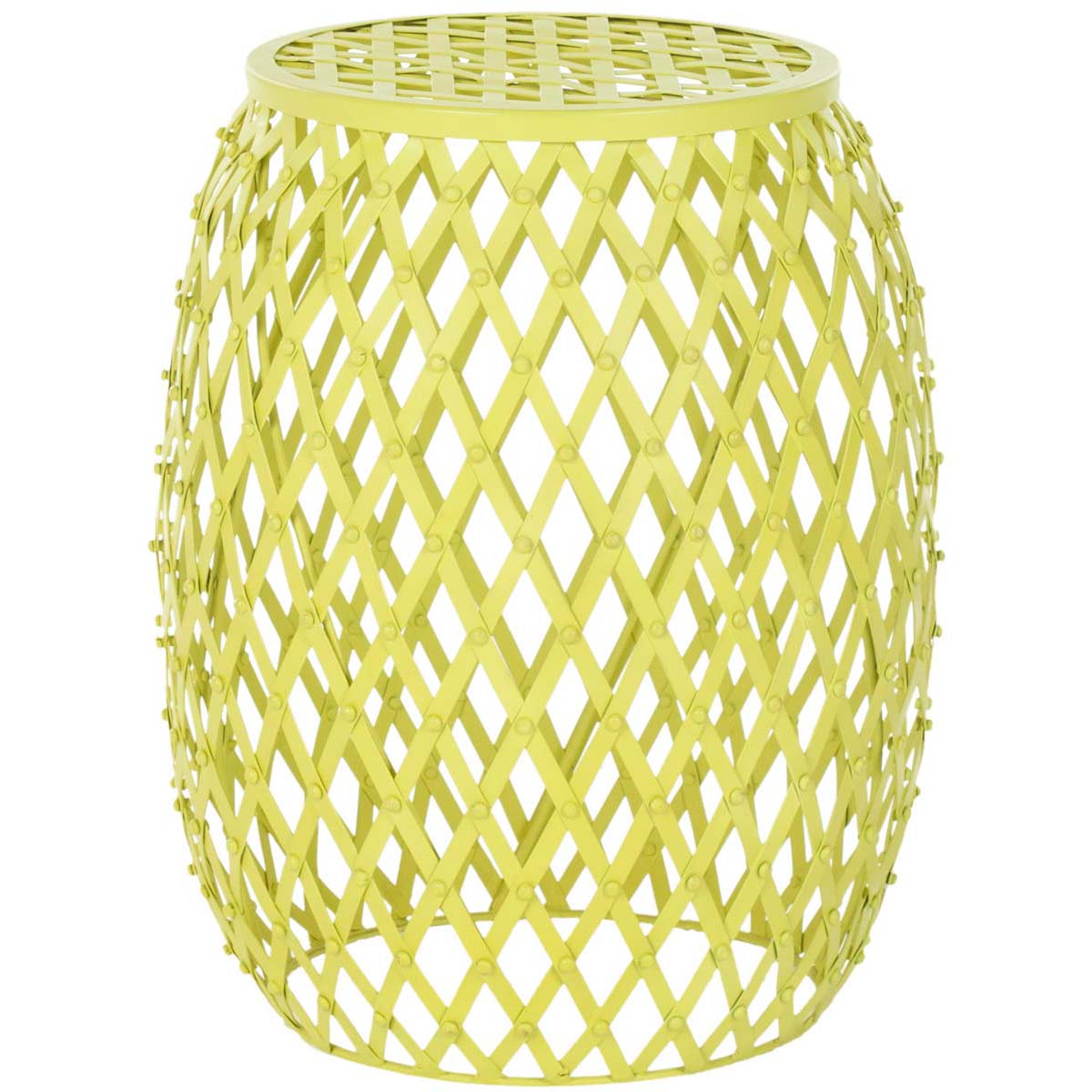 Safavieh Evan Iron Strips Welded Stool , FOX4506 - Yellow