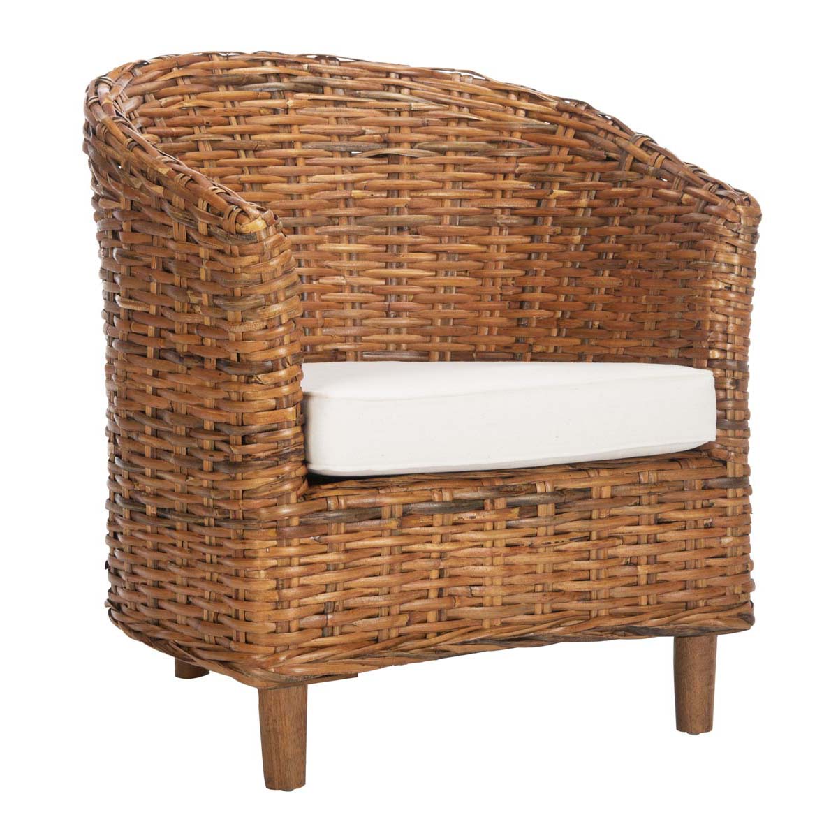 Safavieh Omni Rattan Barrel Chair , FOX6501 - Honey 