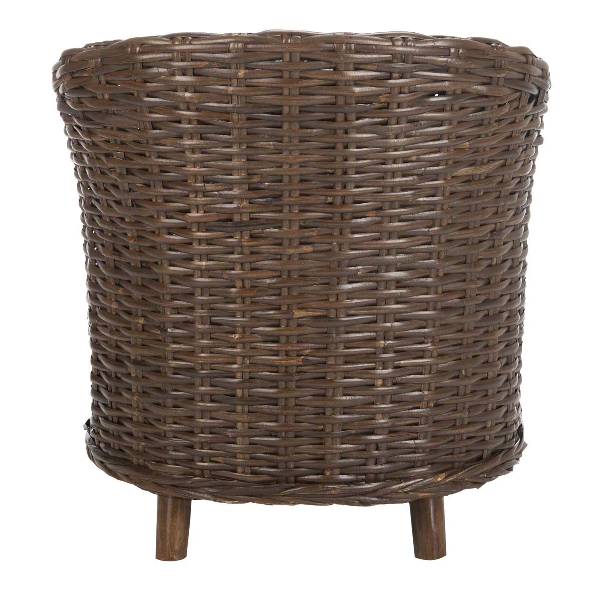 Safavieh Omni Rattan Barrel Chair , FOX6501 - Brown/Black&White Cushion 