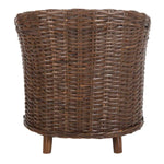 Safavieh Omni Rattan Barrel Chair , FOX6501 - Brown/Black&White Cushion 