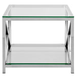 Safavieh Couture Hayward Chrome End Table With Glass Top - Chrome