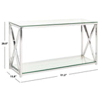 Safavieh Couture Hayward Chrome Console With Glass Top - Chrome