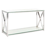 Safavieh Couture Hayward Chrome Console With Glass Top - Chrome