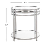 Safavieh Couture Malory Chrome End Table With Glass Top - Chrome