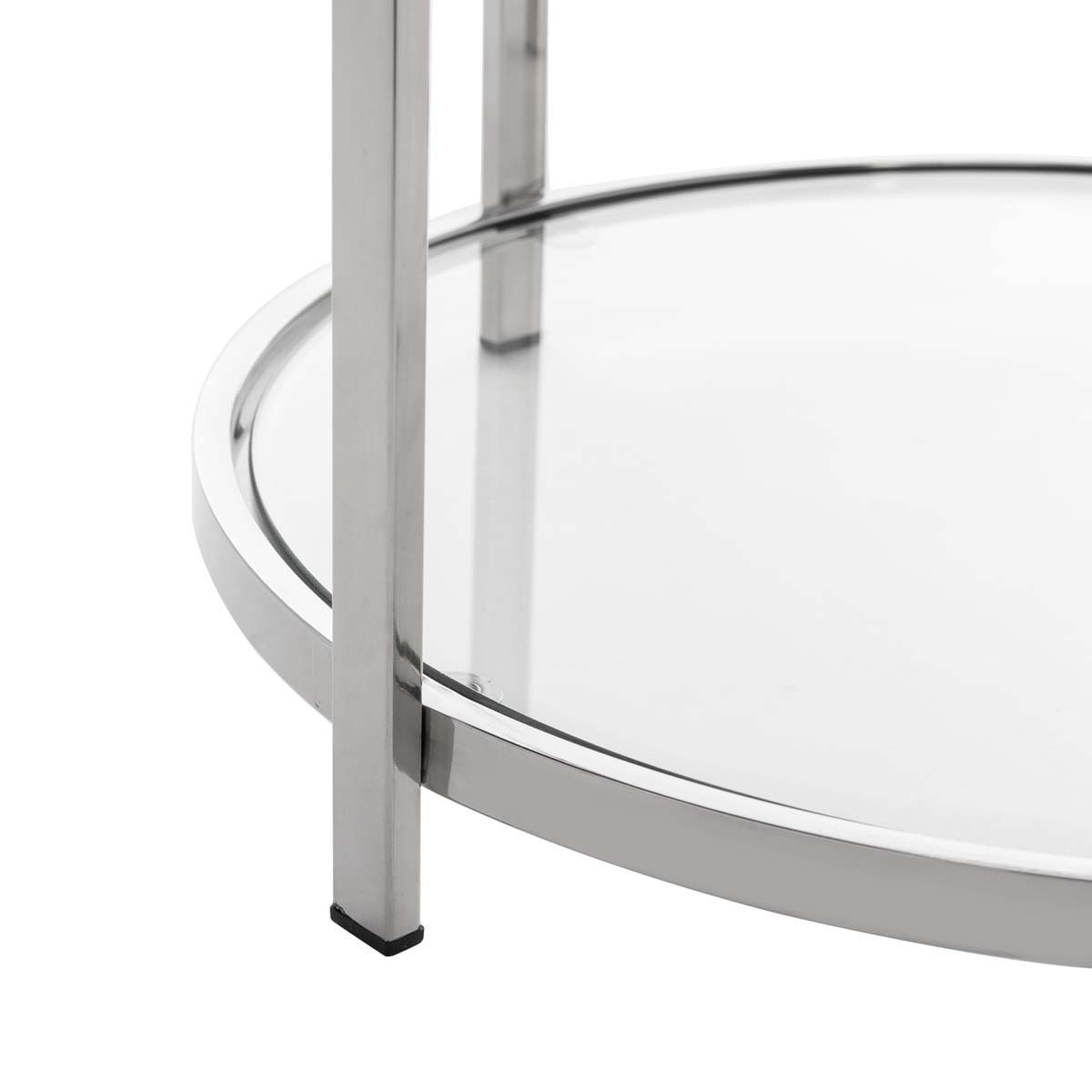 Safavieh Couture Malory Chrome End Table With Glass Top - Chrome