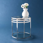 Safavieh Couture Malory Chrome End Table With Glass Top - Chrome