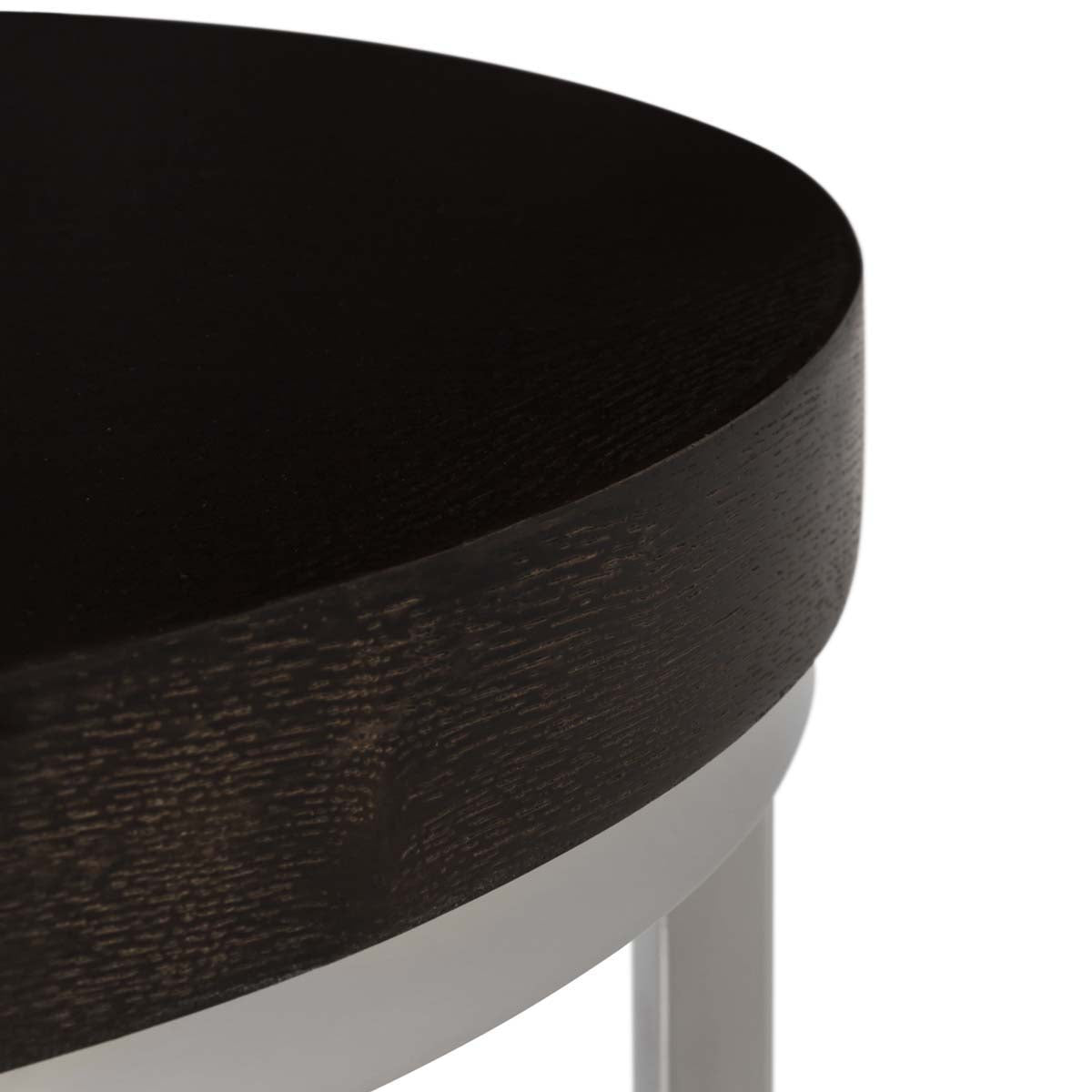 Safavieh Couture Turner Black Glass Top Round End Table - Black