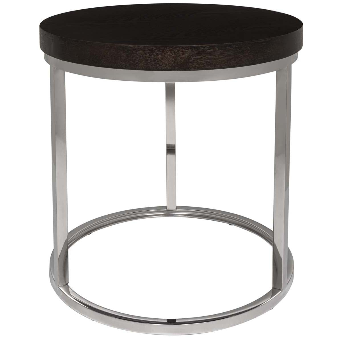 Safavieh Couture Turner Black Glass Top Round End Table - Black