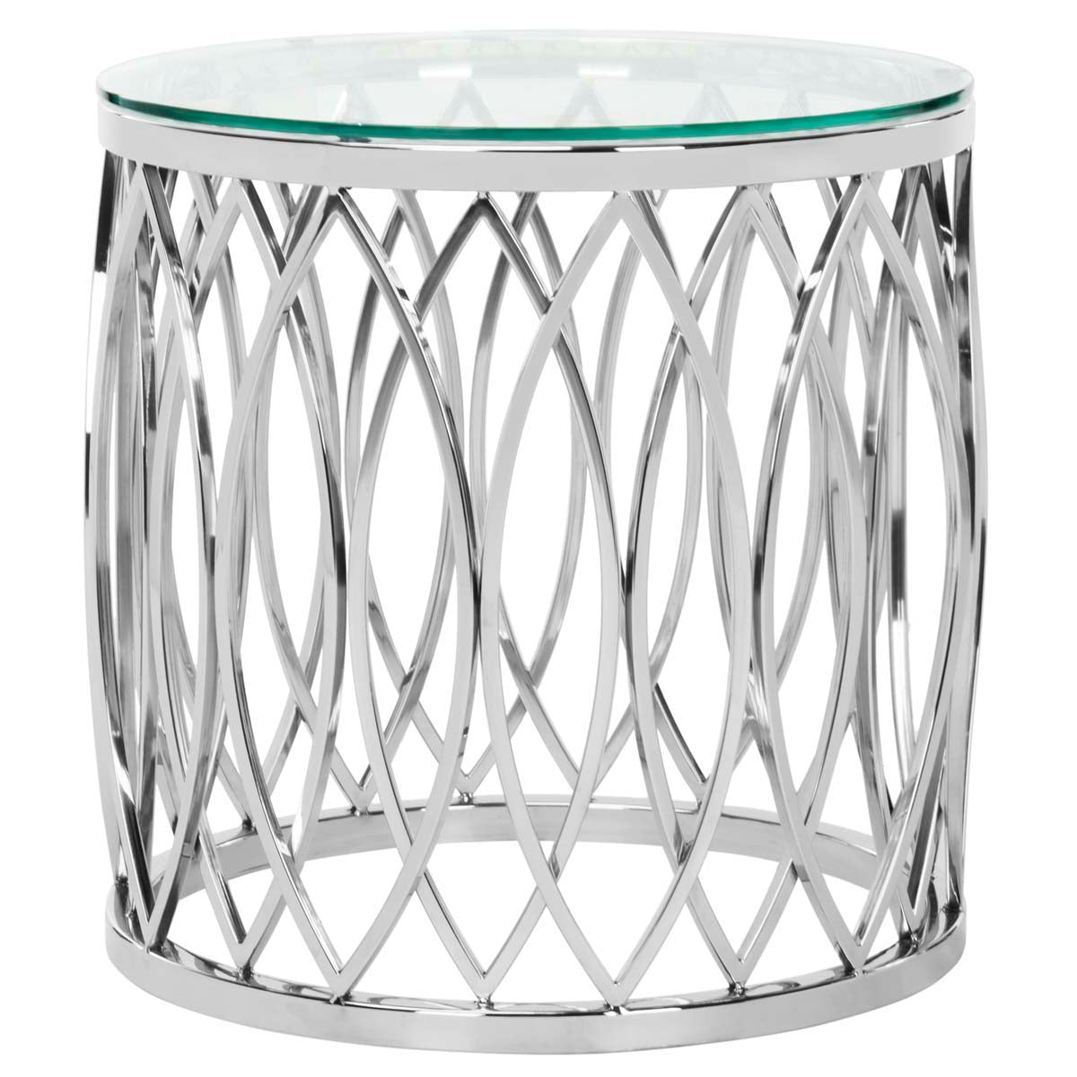 Safavieh Couture April Glass Top End Table - Chrome