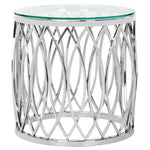 Safavieh Couture April Glass Top End Table - Chrome