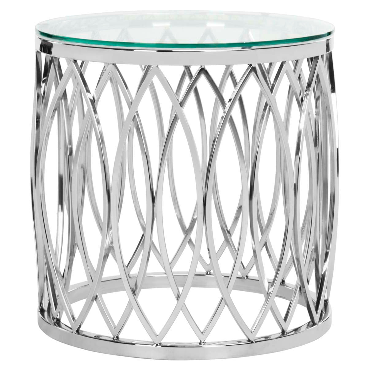 Safavieh Couture April Glass Top End Table - Chrome