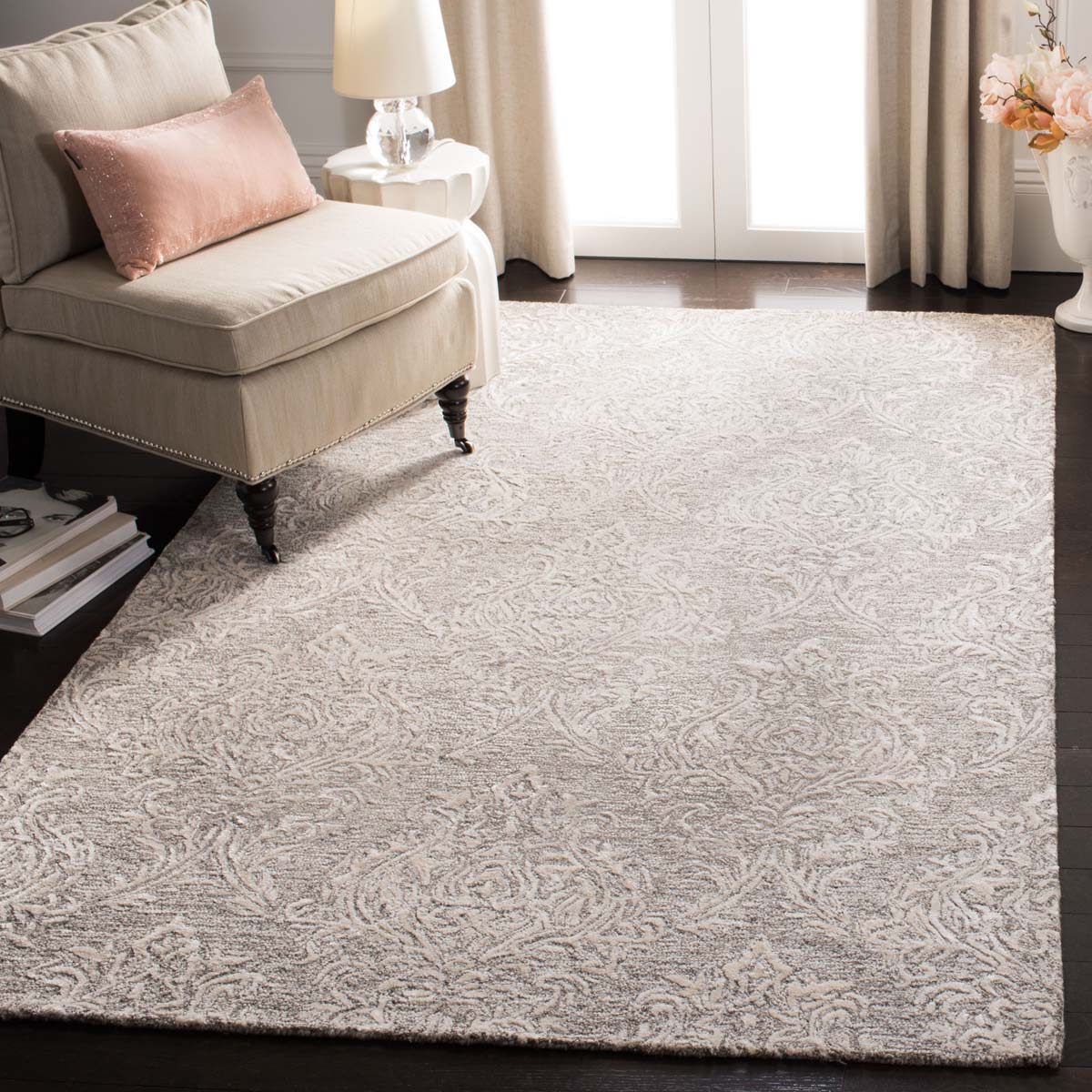 Safavieh Glamour 118 Rug, GLM118 - Grey / Ivory