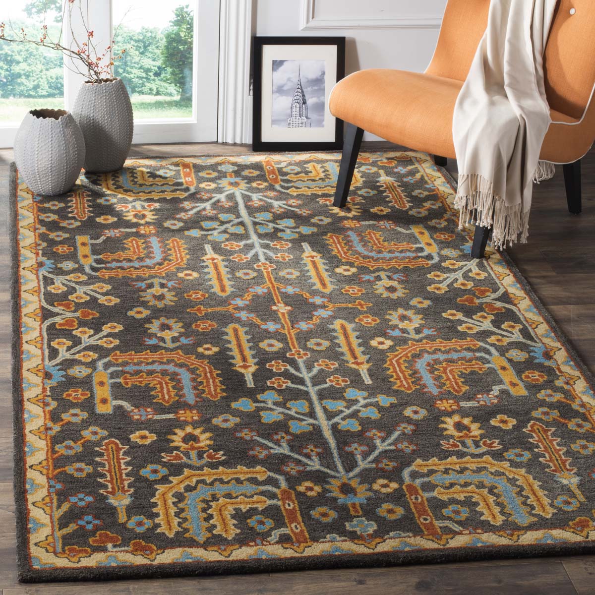 Safavieh Heritage 09A Rug, HG409A - Charcoal / Multi