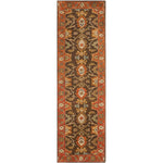 Safavieh Heritage 34B Rug, HG734B - Chocolate / Tangerine