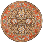 Safavieh Heritage 34B Rug, HG734B - Chocolate / Tangerine