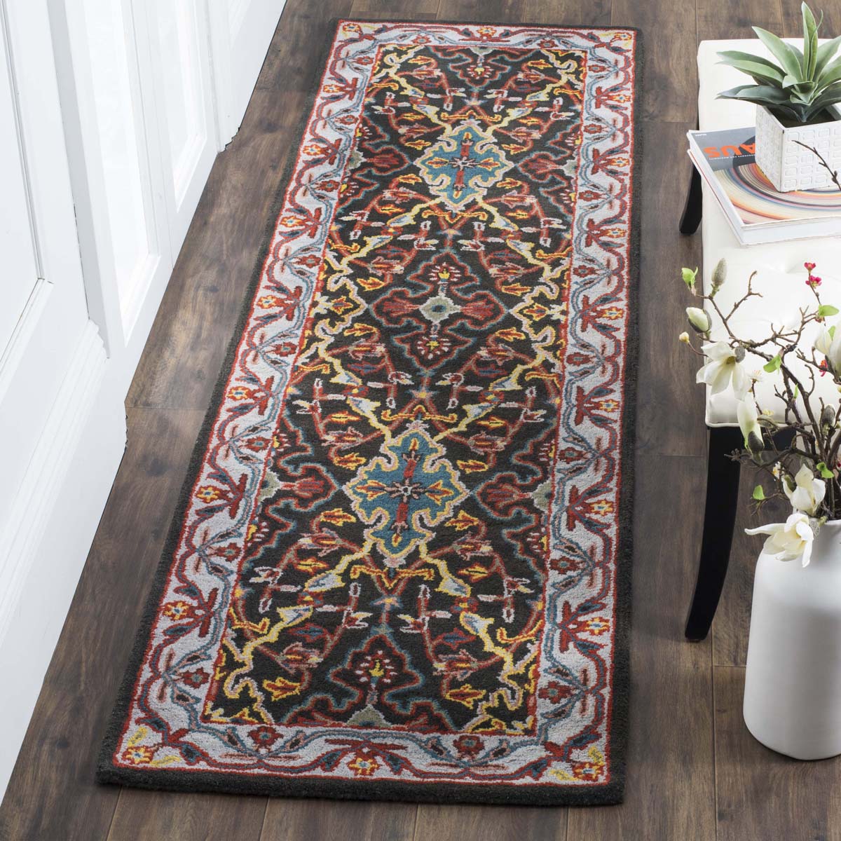 Safavieh Heritage 37A Rug, HG737A - Charcoal / Ivory