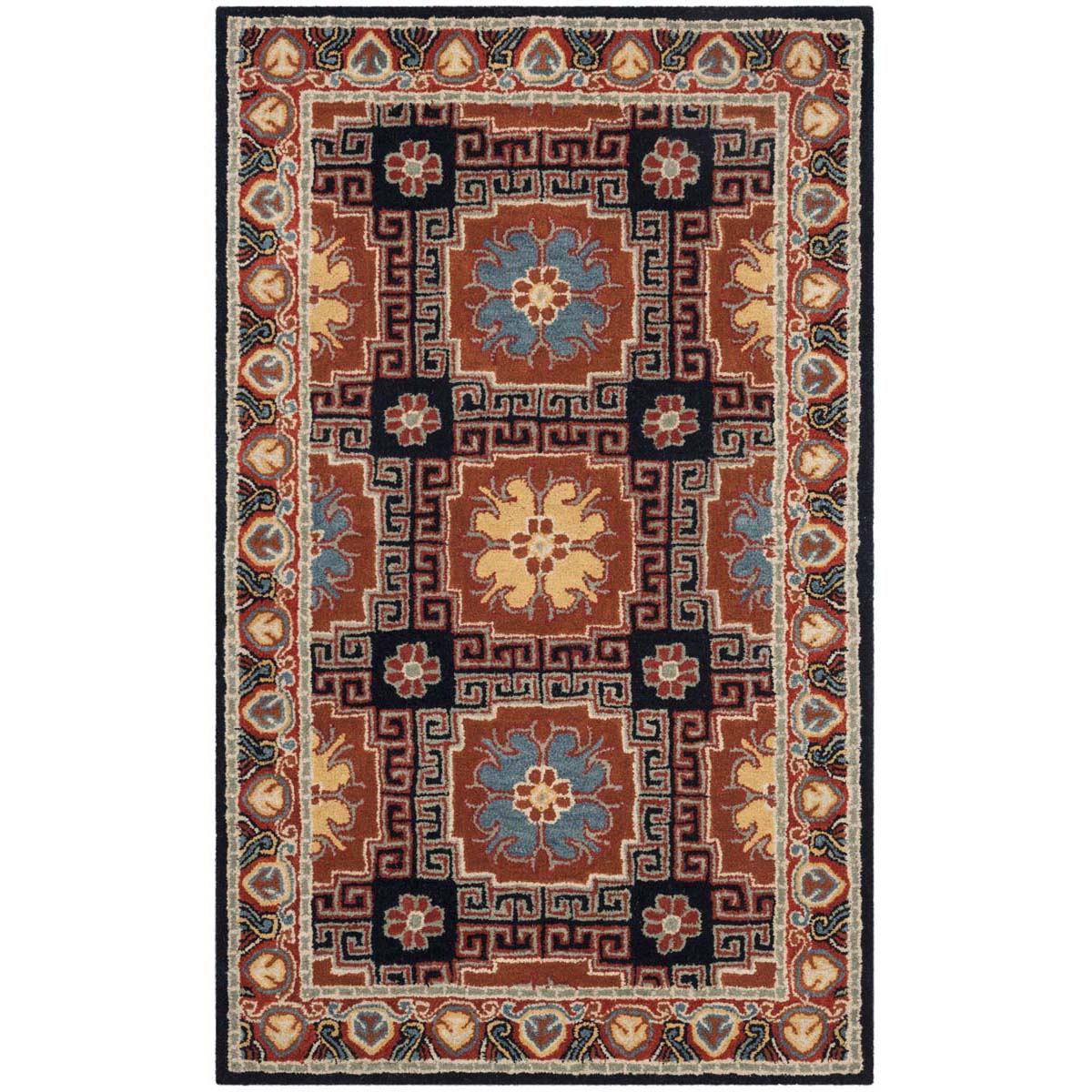 Safavieh Heritage 42N Rug, HG742N - Navy / Orange