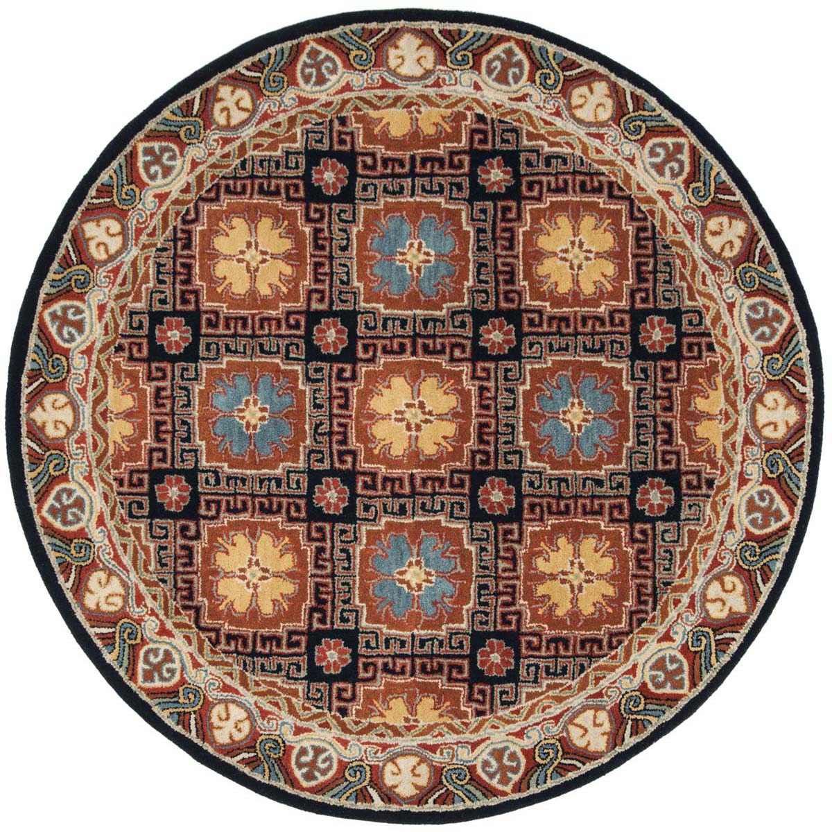 Safavieh Heritage 42N Rug, HG742N - Navy / Orange