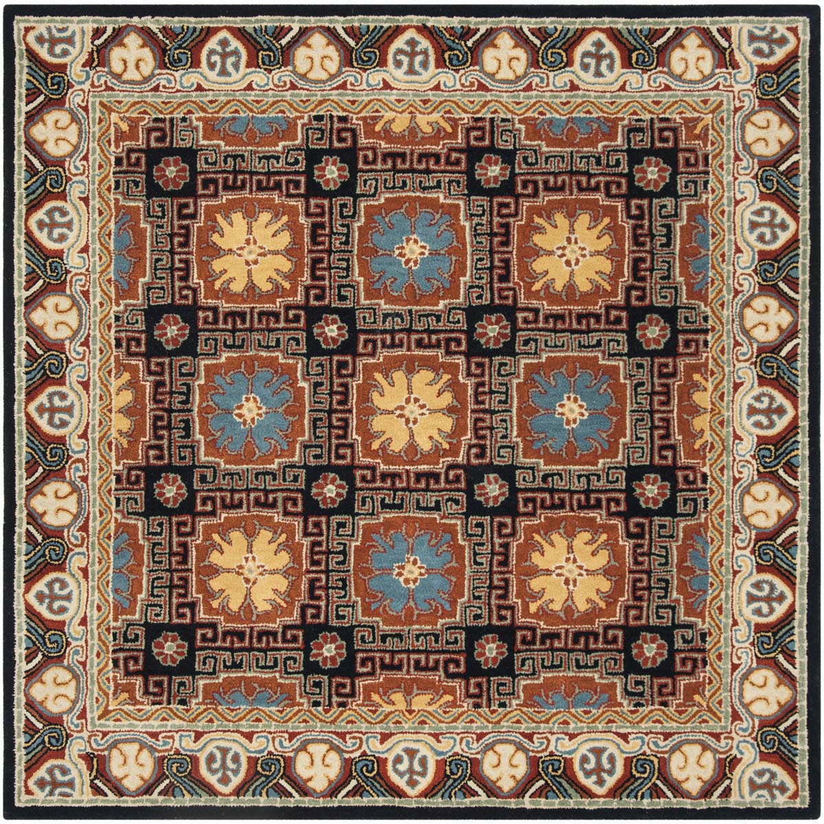 Safavieh Heritage 42N Rug, HG742N - Navy / Orange