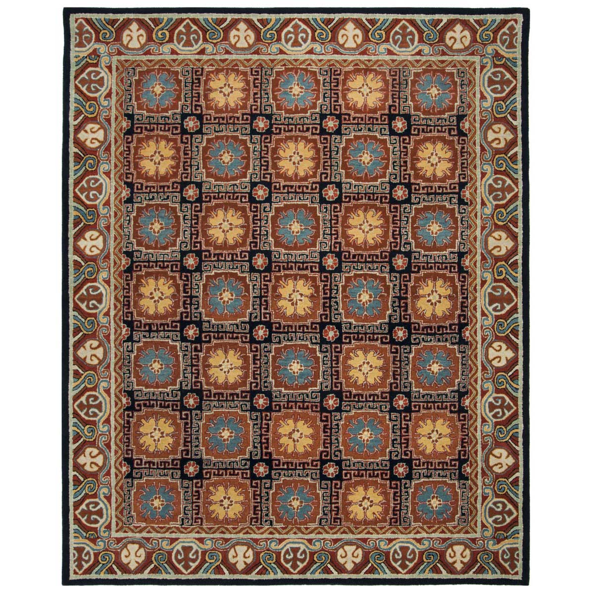 Safavieh Heritage 42N Rug, HG742N - Navy / Orange