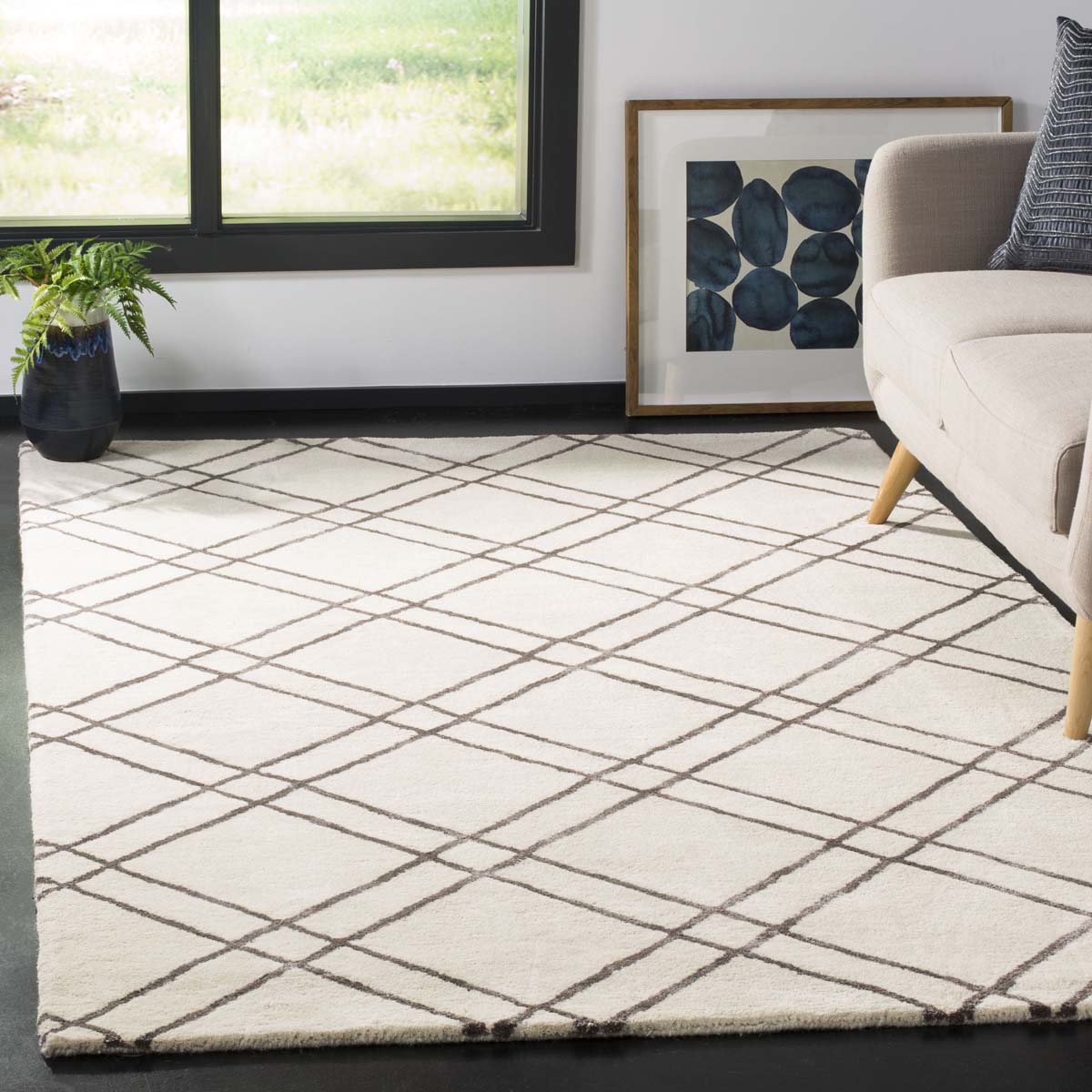 Safavieh Himalaya 901 Rug, HIM901 - Ivory / Dark Grey