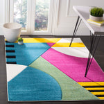 Safavieh Hollywood 706 Rug, HLW706 - Peacock Blue / Fuchsia