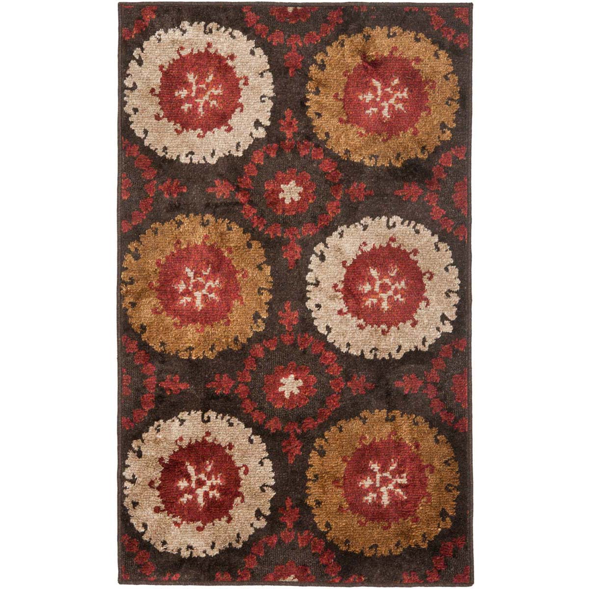 Safavieh Kashmir 111 Rug, KAS111 - Brown / Red