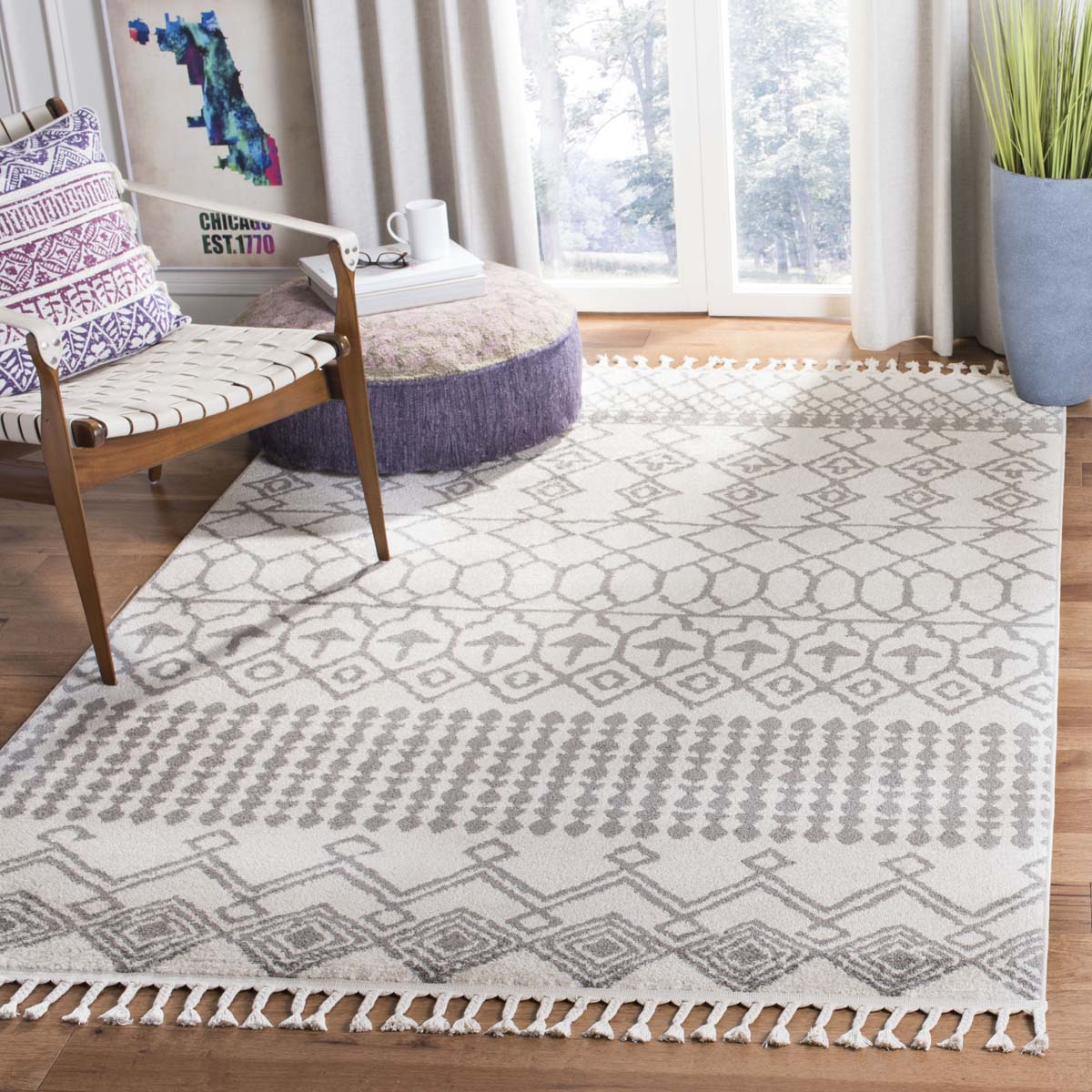 Safavieh Kasbah 100 173 Rug, KBH173 - Ivory / Grey